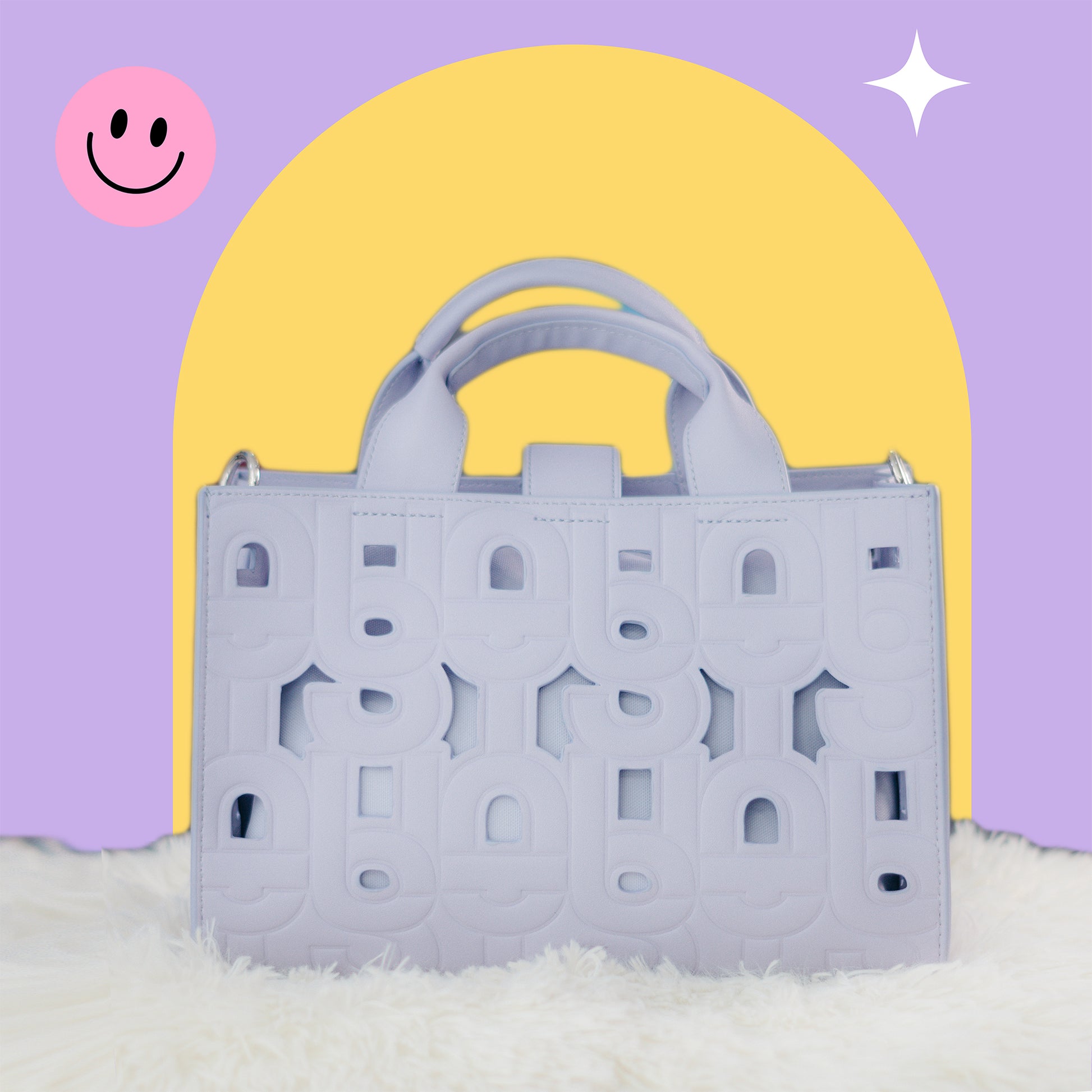 Bolso de Mano Moderno con Relieve Gráfico – Disponible en Morado y Negro