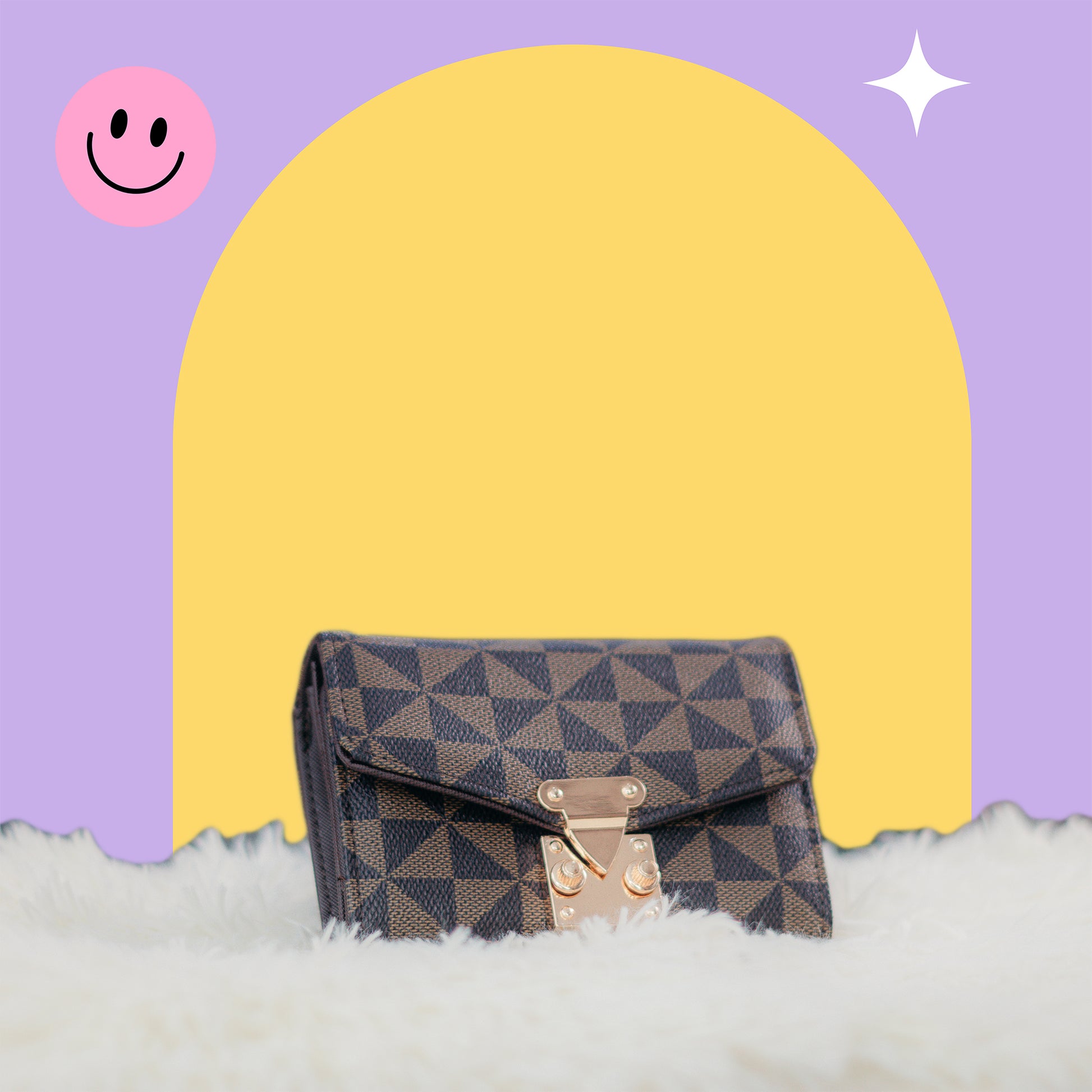 Cartera de Mano Elegante con Cierre Metálico – Diseño Geométrico y Acabado Premium