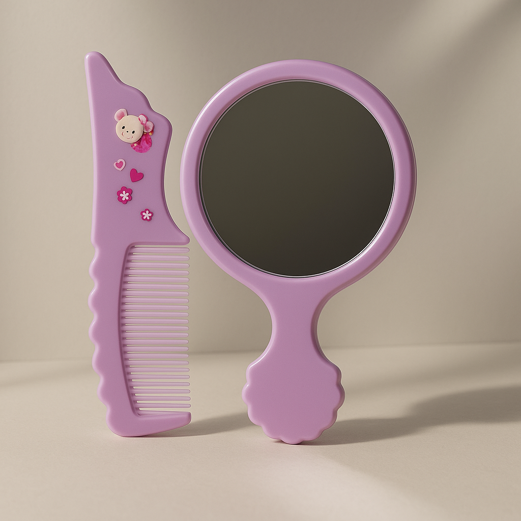 Set de Espejo y Peine Infantil | Accesorio de Cuidado Personal para Niños