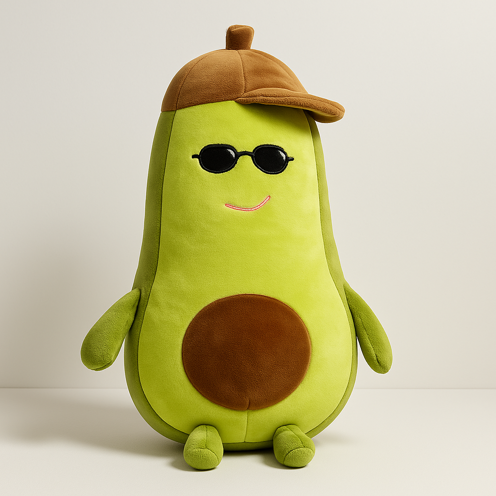 Peluche Aguacate con Gafas y Gorra – Suave, divertido e ideal para regalo