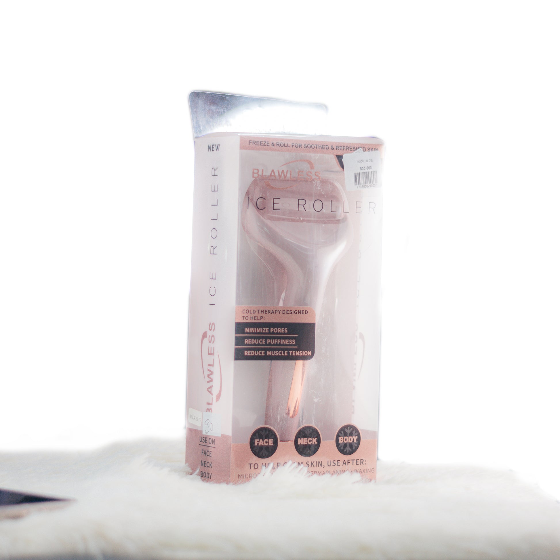 Rodillo Facial de Hielo Flawless – Terapia Fría para Cara, Cuello y Cuerpo