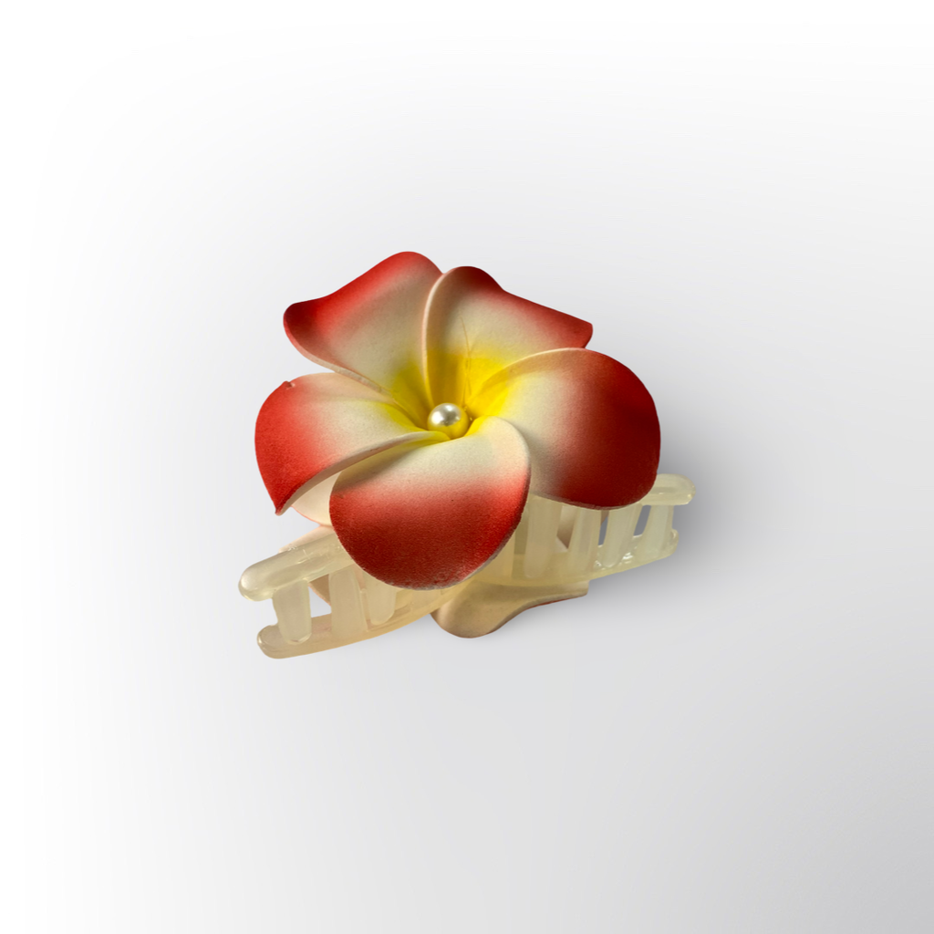 Pinza Caimán Pequeña Flor de Plumeria (Estilo Hawaiano Surtido)