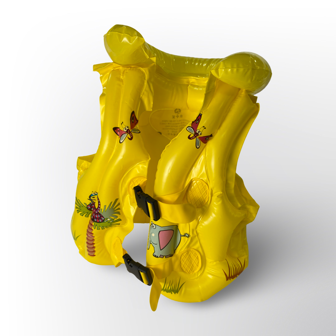 Chaleco Salvavidas Inflable Infantil Diseño Selva Amarillo