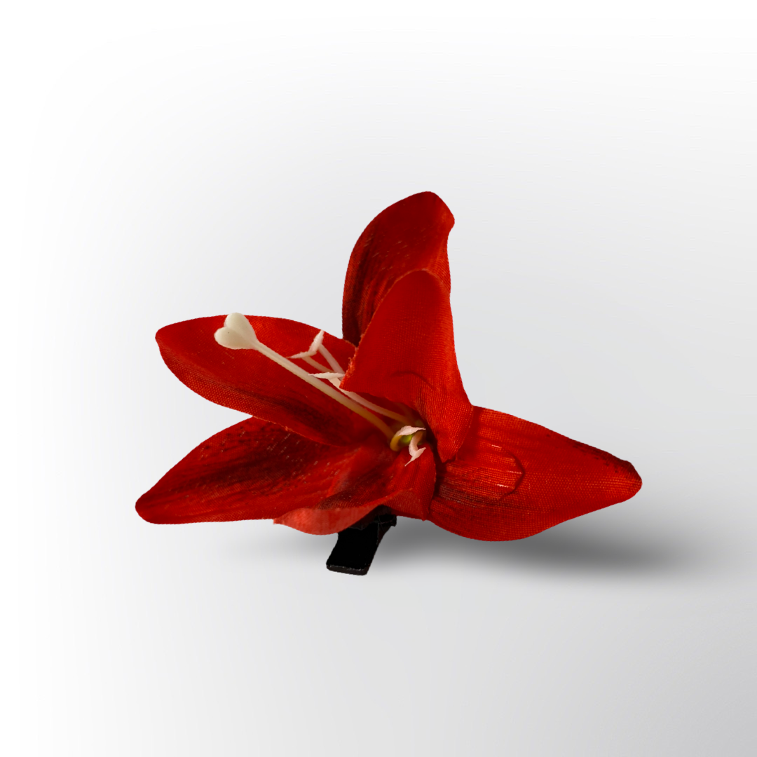 Pinza para Cabello Flor de Lirio Artificial (Surtido de Colores)