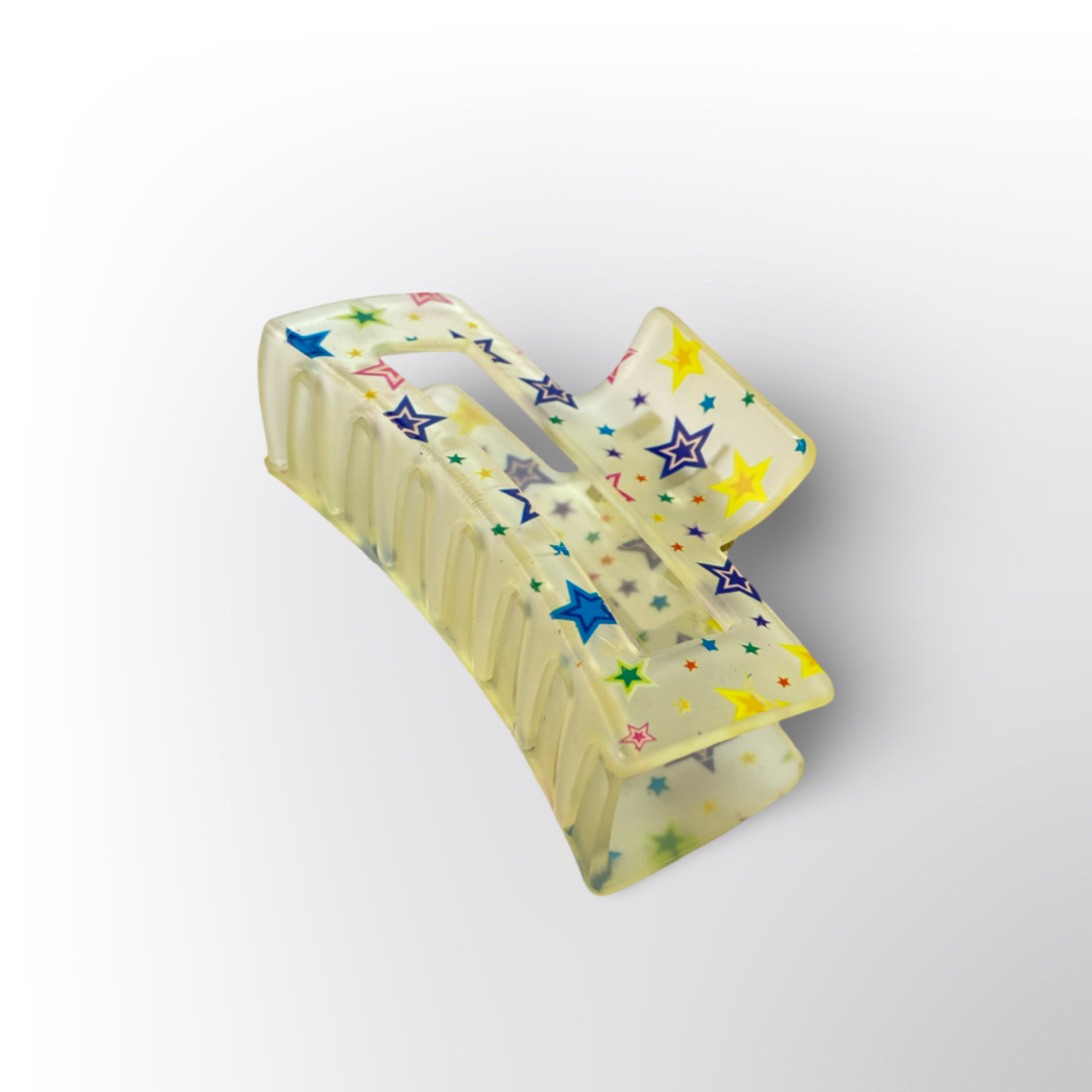 Pinza Caimán Rectangular de Estrellas de Colores (Estilo Y2K Surtido)