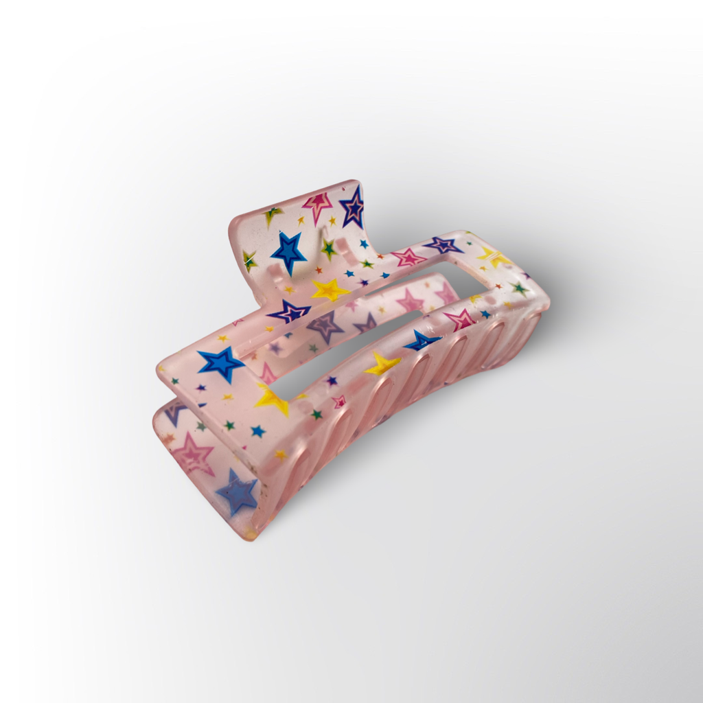 Pinza Caimán Rectangular de Estrellas de Colores (Estilo Y2K Surtido)