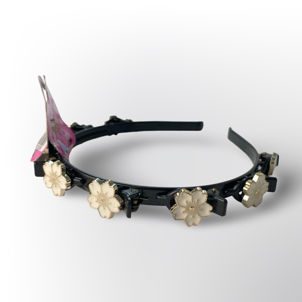 Diadema con Pinzas para Cabello Trenzado | Peineta de Doble Flequillo con Decoración de Mariposas, Flores y Perlas