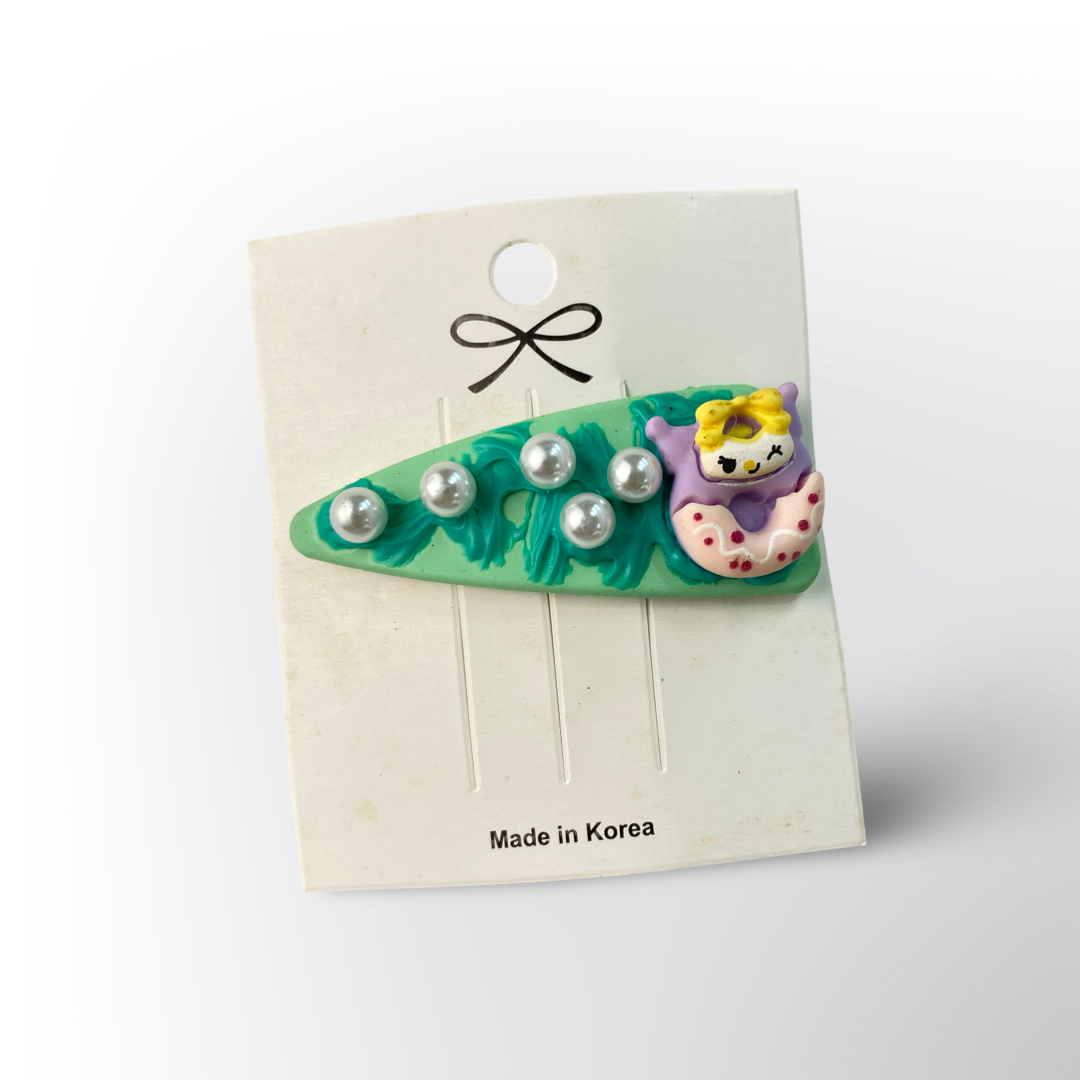 Broche para el Cabello con Perlas y Diseño Kawaii – Disponible en 4 Colores