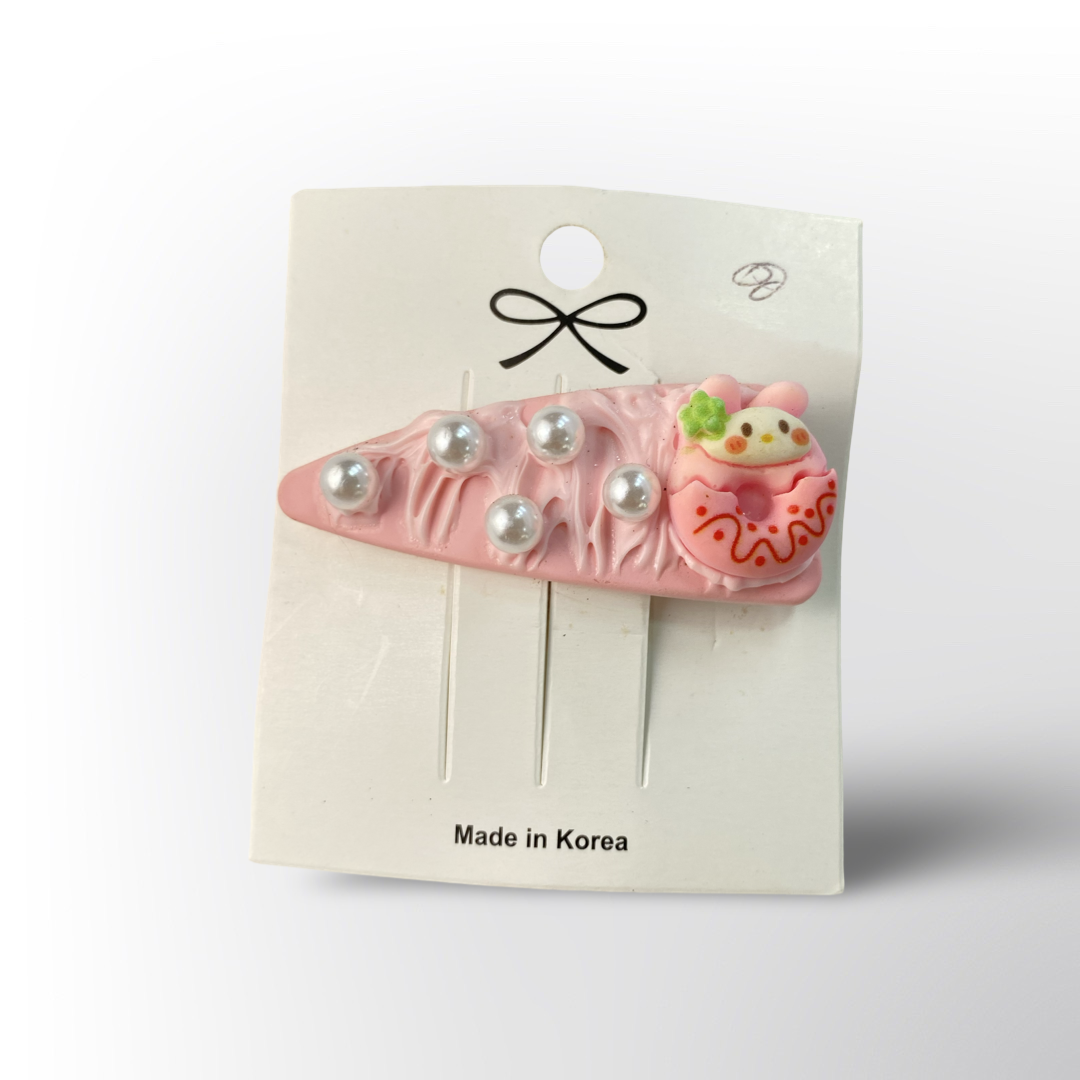 Broche para el Cabello con Perlas y Diseño Kawaii – Disponible en 4 Colores