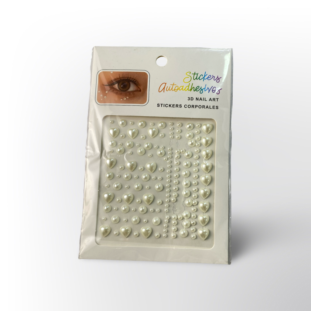 Stickers Autoadhesivos de Perlas 3D para Uñas y Decoración Corporal