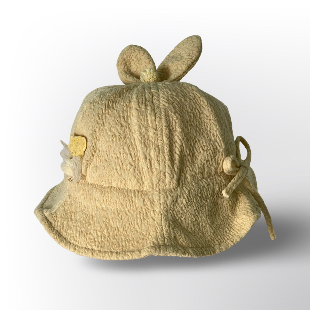 Sombrero Infantil Beige con Orejitas de Conejo – Gorro Suave y Tierno para Bebé