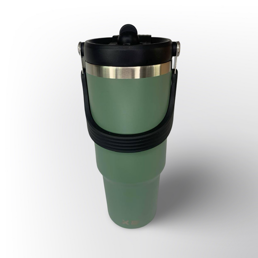 Termo Mate con Asa Metálica y Tapa Hermética Antiderrames