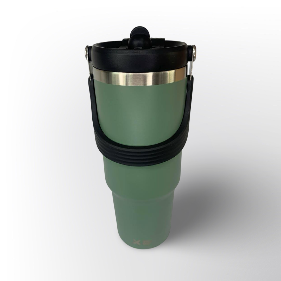 Termo Mate con Asa Metálica y Tapa Hermética Antiderrames