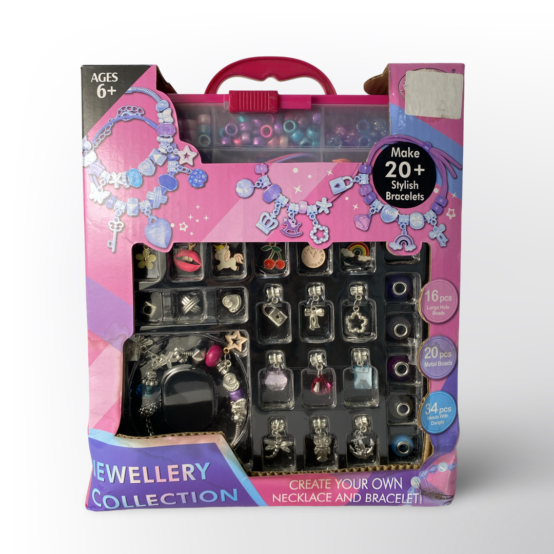 Set de Joyería Infantil DIY – Kit para Crear Pulseras y Collares con Dijes y Cuentas Creativas
