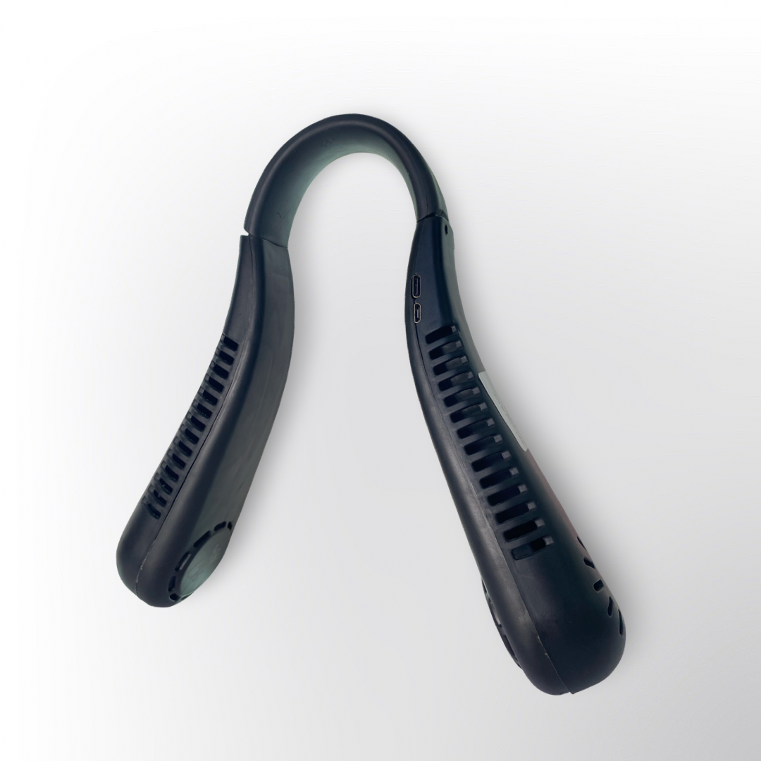 Ventilador Portátil de Cuello Manos Libres – Mini Fan Recargable USB con 3 Velocidades para Exterior y Deporte