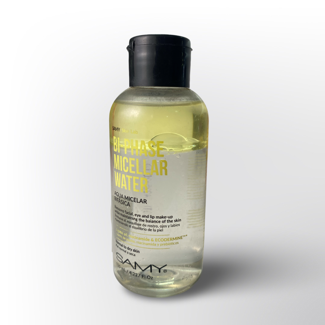Agua Micelar Bifásica Samy Skin Lab – Desmaquillante Rostro, Ojos y Labios 125ml