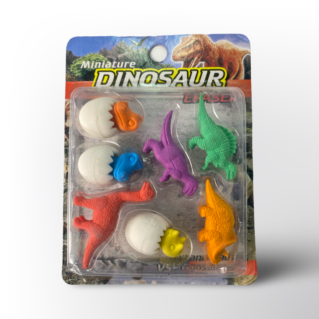 Set de Borradores Dinosaurios Miniatura - Regalo Divertido y Creativo para Niños