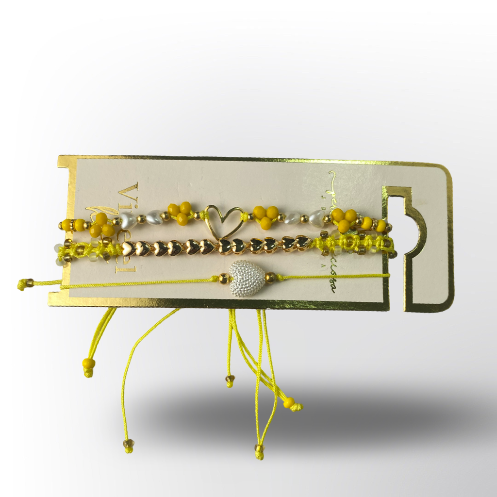 Pulseras tobilleras de Perlas de Colores "Deja tu Huella" - Set de 3 para Mujer