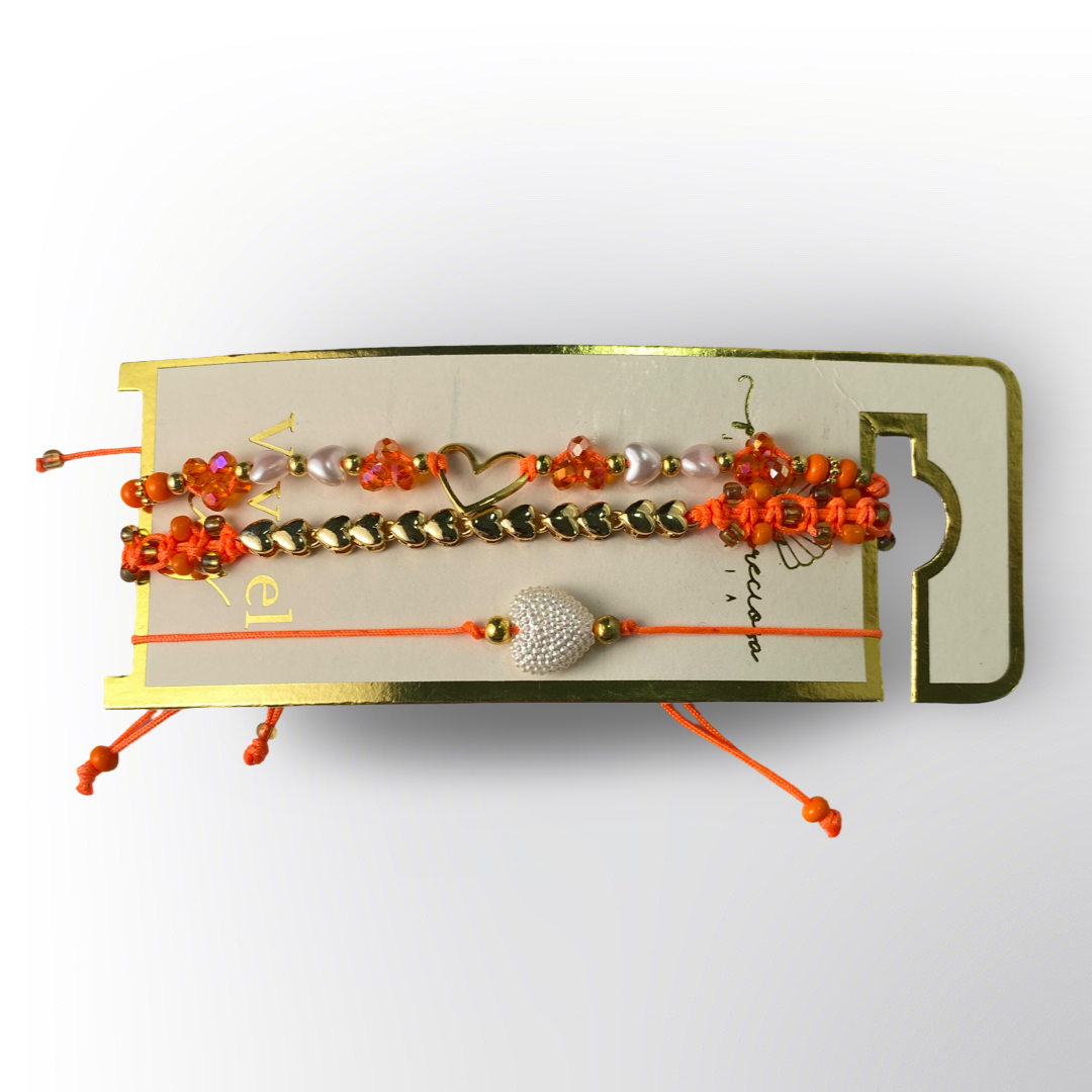 Pulseras tobilleras de Perlas de Colores "Deja tu Huella" - Set de 3 para Mujer