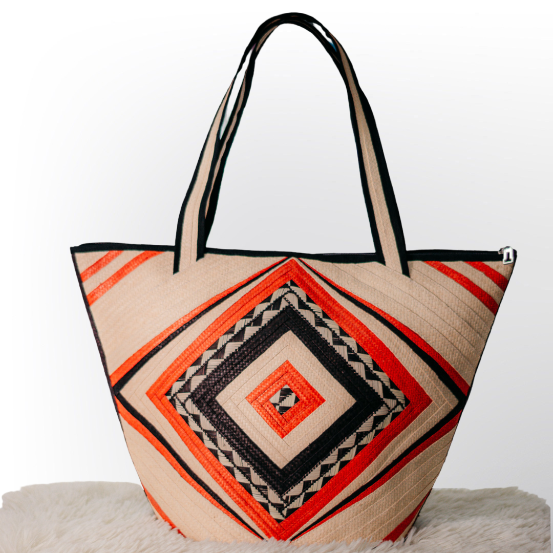 Bolso de Playa de Rafia | Bolso de Hombro Étnico y Moderno