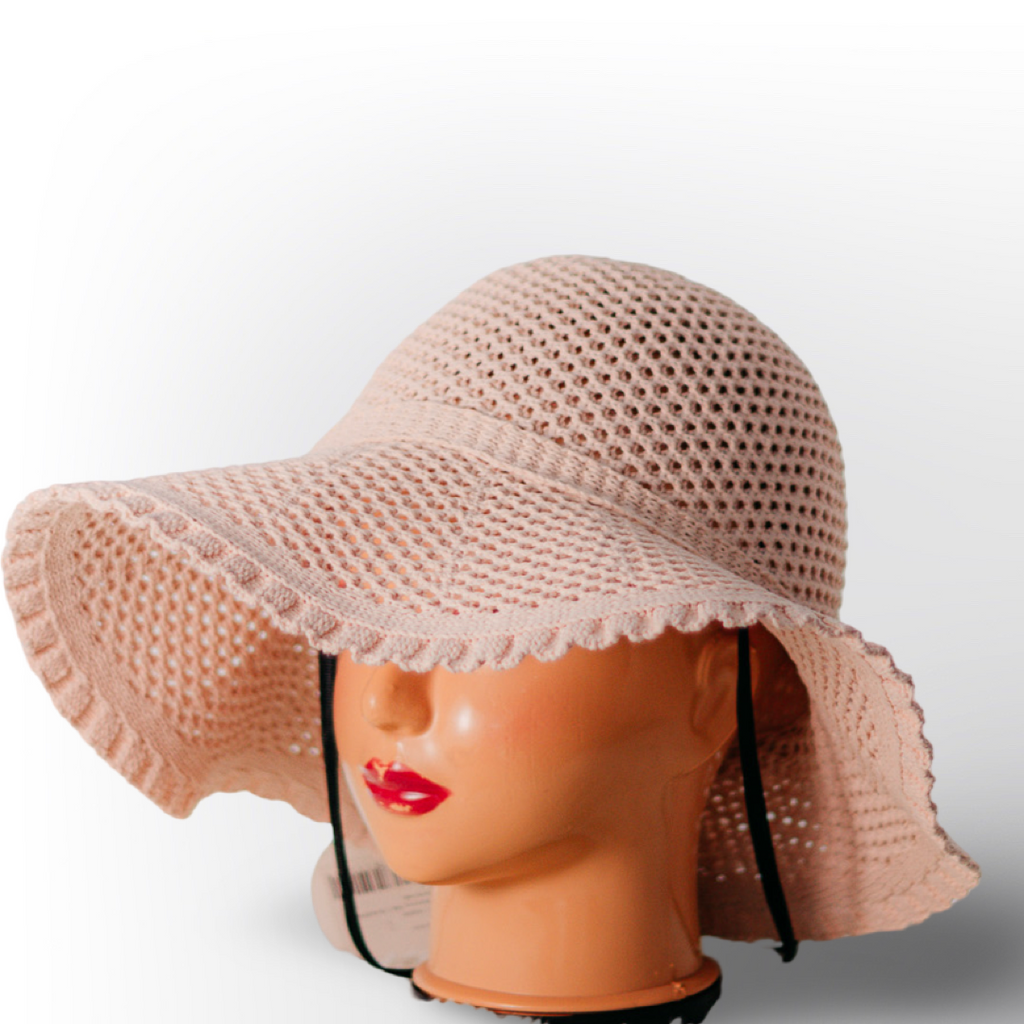 Sombrero Tipo Crochet | Sombrero de Verano de Ala Ancha para Mujer