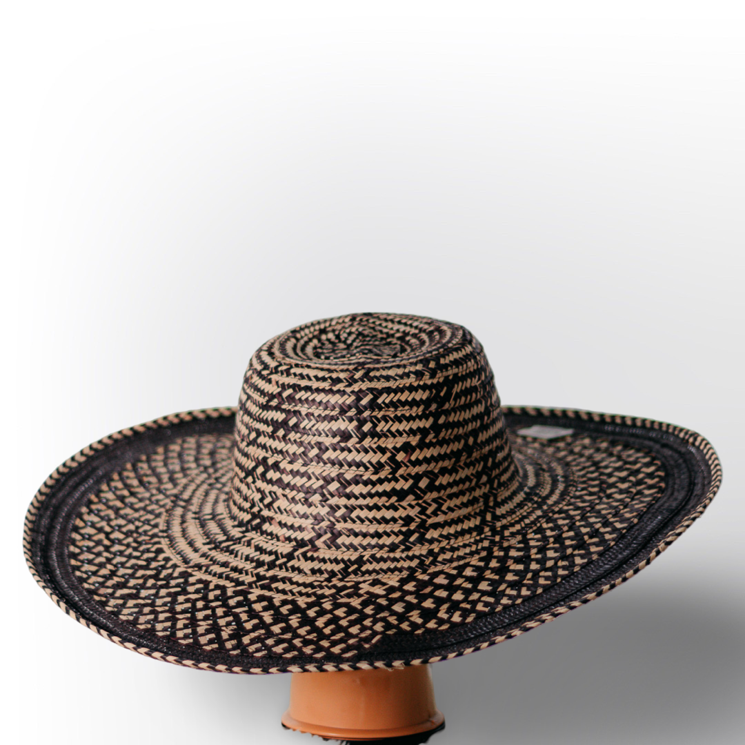 Sombrero Tradicional Jobao a Cuadros | Estilo Rústico Bohemio de Ala Ancha