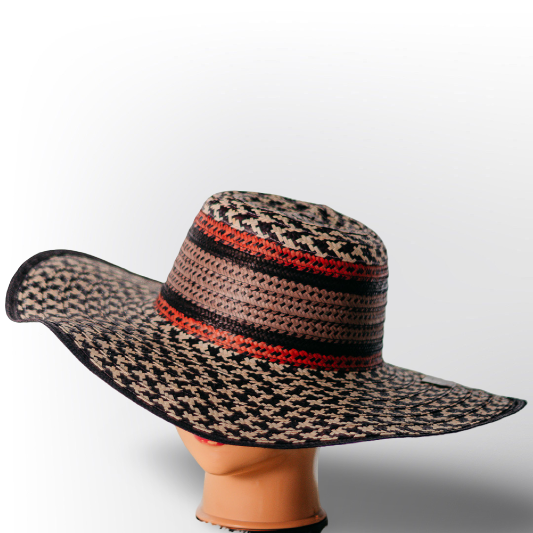 Sombrero Tradicional Jobao a Cuadros | Estilo Rústico Bohemio de Ala Ancha