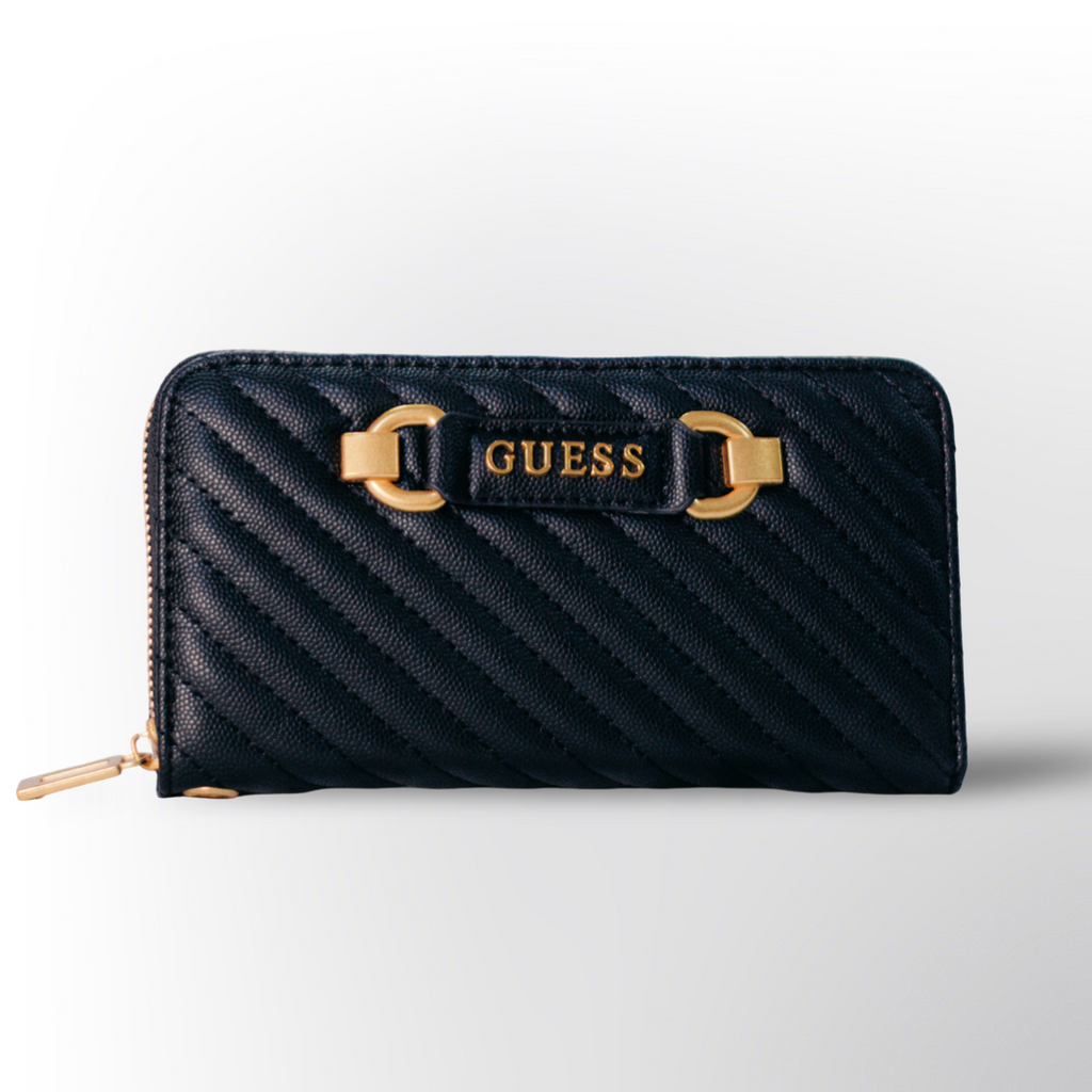 Billetera de Mujer GUESS | Billetera Negra Acolchada de Lujo