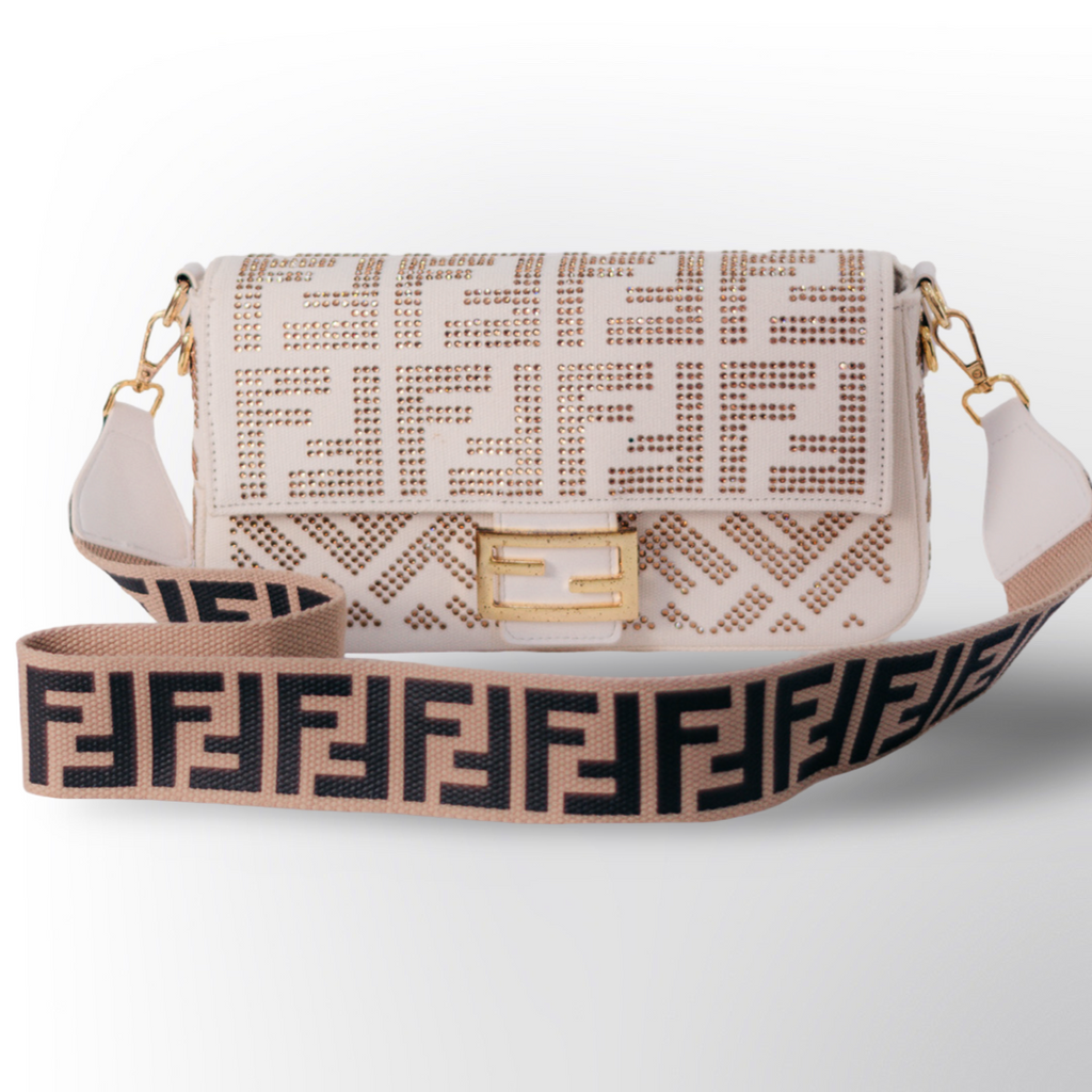 Bolso de Mano Con Correa Deportiva|Fendi con Piedras que Resaltan si Diseño