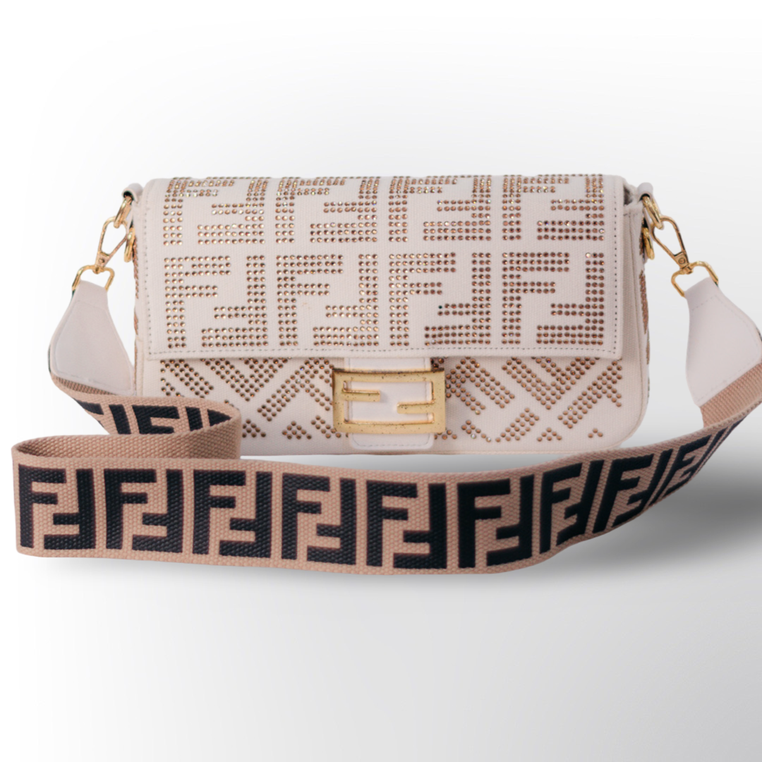 Bolso de Mano Con Correa Deportiva|Fendi con Piedras que Resaltan si Diseño