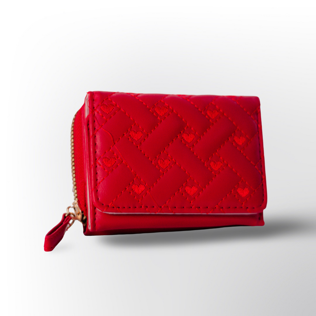 Cartera Acolchada con Diseño Trenzado y Detalles bordados – Billetera Elegante con Cierre Metálico