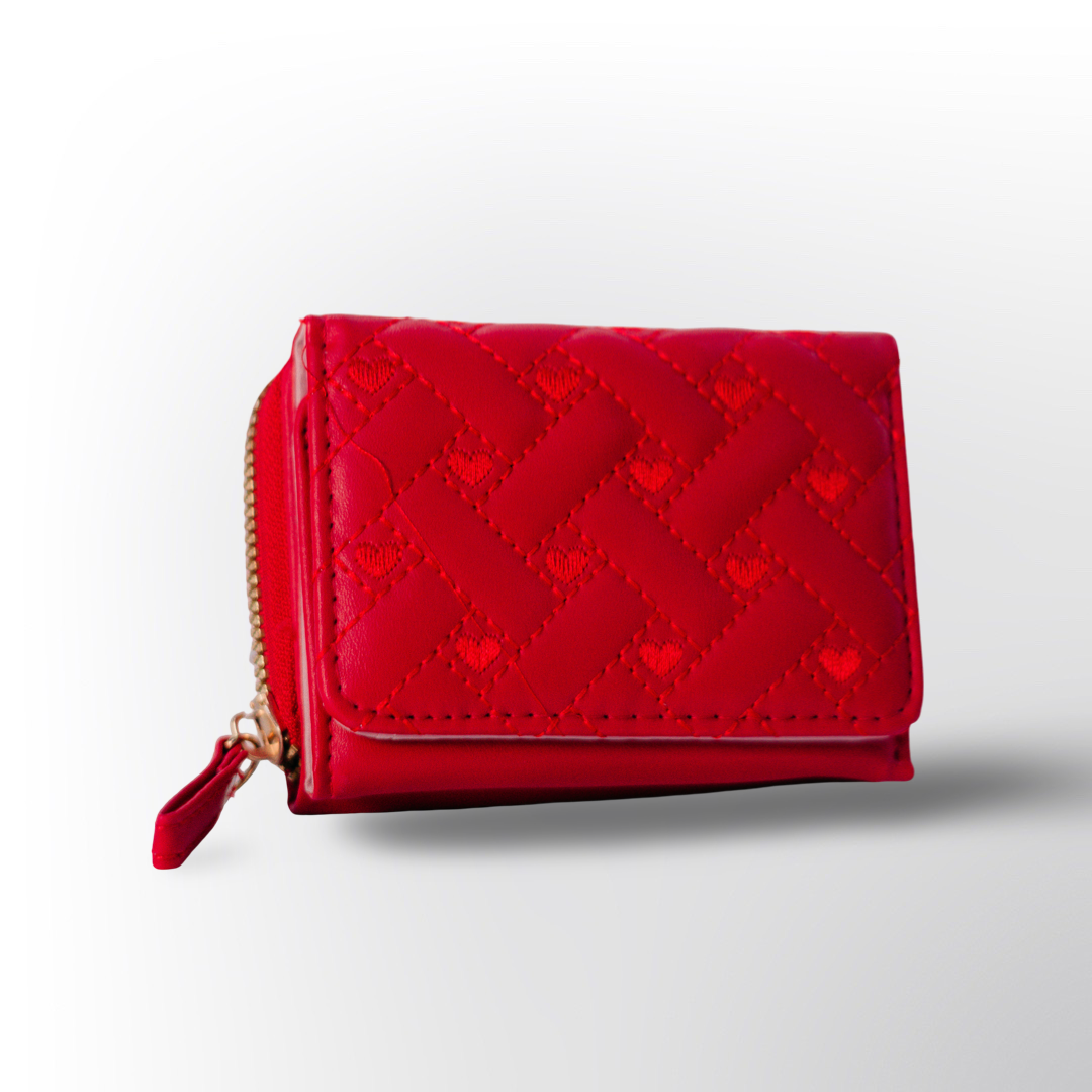 Cartera Acolchada con Diseño Trenzado y Detalles bordados – Billetera Elegante con Cierre Metálico