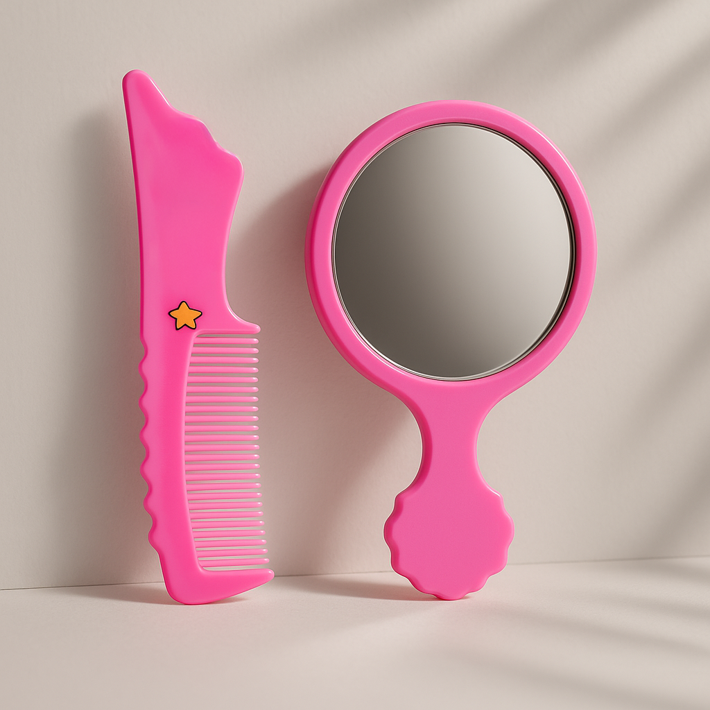 Set de Espejo y Peine Infantil | Accesorio de Cuidado Personal para Niños